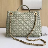 شنطة بوتيغا فينيتا لون أخضر الترافرتين الحجم الوسط...