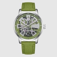 ساعة رجالية فابريك ليذر هوقو ووتش 258070 أخضر