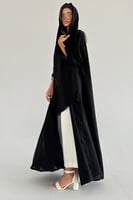 عبايه كريب مع جاكار نص كلوش