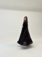 كريب ملكي اسود فاحم مع كريب ملون