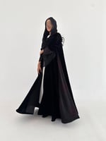 عباية مخمل مع حرير مغسول