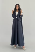 عباية بليزر كريب صيفي مع جيوب