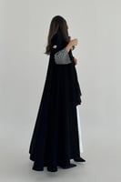 عباية مطرزة من الأكمام كريب ملكي قصة نص كلوش