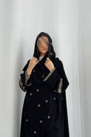 عباية كريب ملكي فخم مع تطريز