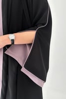 عباية كلوش اسود كريب اكمام مفتوحة