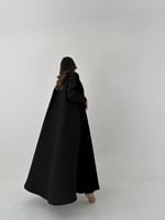 عباية أسود كريب مع تفته