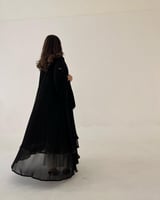 عباية شيفون كوري طبقتين مع كرستال