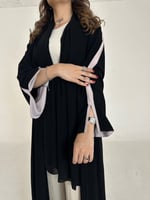 عبايه كريب ملكي اكمام فتحة