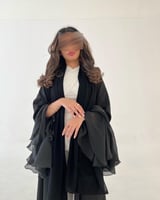 عباية كريب كلوش أكمام اورقنزا