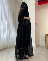 عباية شيفون كوري طبقتين مع كرستال