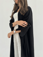 عباية سوداء كلوش جاكار