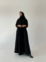 عباية شامواه مع ياقة قصة ربع كلوش