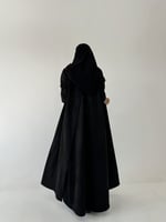 عباية شامواه مع ياقة قصة ربع كلوش