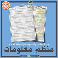 منظم معلومات لخصائص الحيوانات ومستويات بناء الجسم
