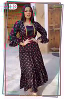 جلابيه شالكي اسود ورد صغير 2023