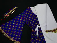 جلابيه نسائي كحلي ورد كبير (مقاس طويل)