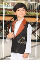 سديري العيد (اسود) قماش لنن