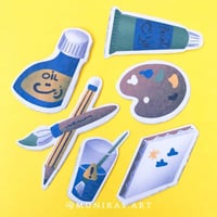 ملصقات ادوات الالوان الزيتيه