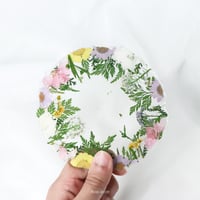 clear coaster with flowers كوستر