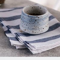 كوب قهوة سيراميك 200 مل أزرق منقط بني