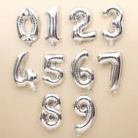 بالون هيليوم ارقام فضي