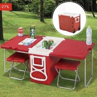 ثلاجة و طاولة للرحلات