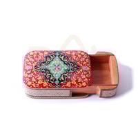 صندوق خشب نقش أصفهان يدوي احمر 11.5 سم * 8 سم