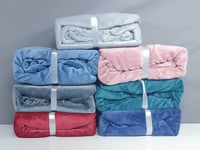 طقم شراشف مطاط مخمل 2 قطع مفرد ونصف ألوان متعددة 3...