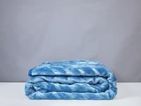 بطانية ميلاء جاكار محفوره لون أزرق شتوي مفرد