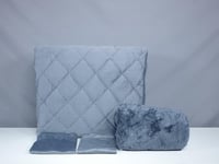 مفرش مضغوط ديمة مخمل فرو لون رصاصي غامق شتوي مفرد...