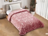 بطانية ميلاء جاكار محفوره لون وردي شتوي مفرد