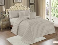 مفرش مضغوط جود مخمل لون بيج شتوي مزدوج