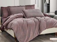 مفرش أسيل مخمل لون لحمي شتوي مزدوج