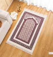 سجادة صلاة محراب دانتيل عنابي 80*cm 120
