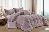 مفرش هتون فرو لون وردي غامق شتوي مفرد ونصف