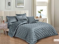 مفرش مضغوط ديمة مخمل فرو لون رصاصي غامق شتوي مفرد...