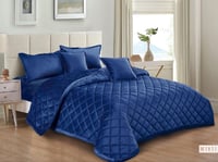 مفرش مضغوط ديمة مخمل فرو لون كحلي شتوي مزدوج