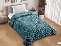 بطانية ميلاء جاكار محفوره لون أزرق شتوي مفرد