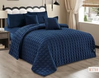 مفرش مضغوط جود مخمل لون كحلي شتوي مفرد ونصف