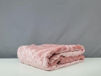 بطانية ميلاء جاكار محفوره لون وردي شتوي مفرد