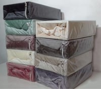 شرشف مطاط هوم مخمل لون وردي شتوي مزدوج 38+200*cm 2...