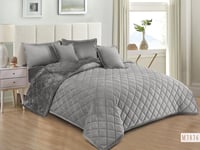 مفرش مضغوط ديمة مخمل فرو لون رمادي شتوي مفرد ونصف