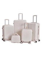 طقم شنط سفر مكون من 5 حقائب لون بيج