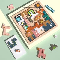 بازل مجسمات الحيوانات الخشبية