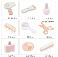 مجموعة أدوات المكياج الخشبية