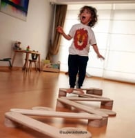 كولكشن ( عارضة التوازن ( خشبي سادة ) + خطوة التواز...