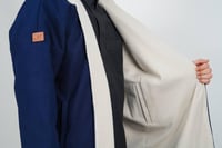 فروة سهيل جوخ دبل فيس كحلي وسكري مع شال