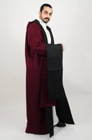 فروة سهيل دبل فيس عنابي واسود مع شال