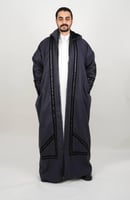 فروة زيزوم جوخ مع فرو مبطن ناعم لون حديدي ملكي