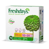 فريشدايز عادي 52 قطعة و 20 قطعة مجاناFreshdays Nor...